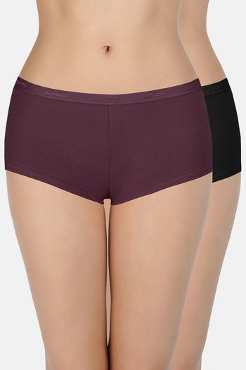 Buy Amante Low Rise Three-Fourth Coverage Boyshort (Pack of 2)- Assorted